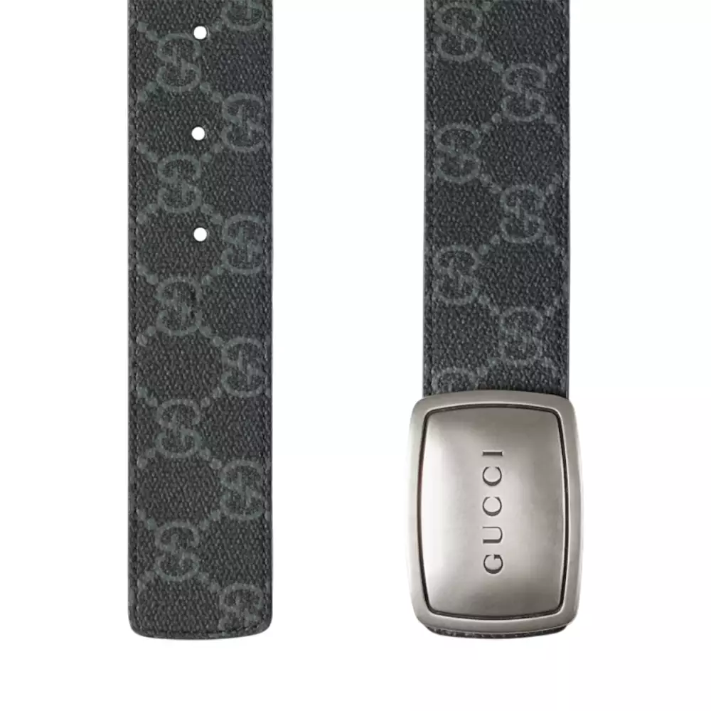 Belt with Plaque Buckle Black Supreme