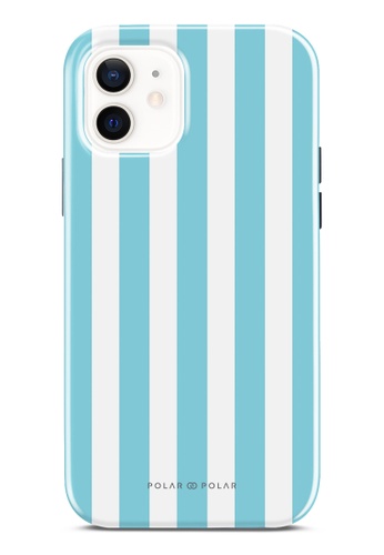 Polar Polar blue Baby Blue Stripe iPhone 12 Dual-Layer Protective Phone Case (Glossy) E717FACA65F86EGS_1