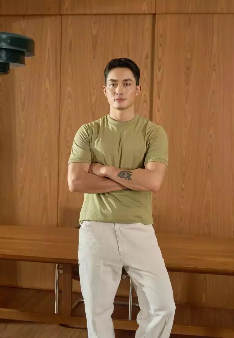 Kale Beta Olive Green / Kaos Polos Pria Lengan Pendek