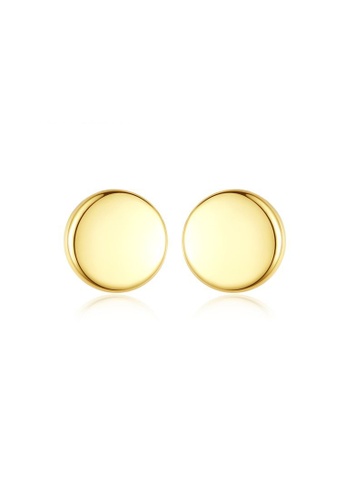 Rouse gold S925 Delicate Geometric Stud Earrings 7E938AC651364DGS_1