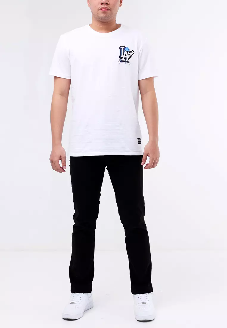 Round Neck Streaky Short Sleeves T-Shirt