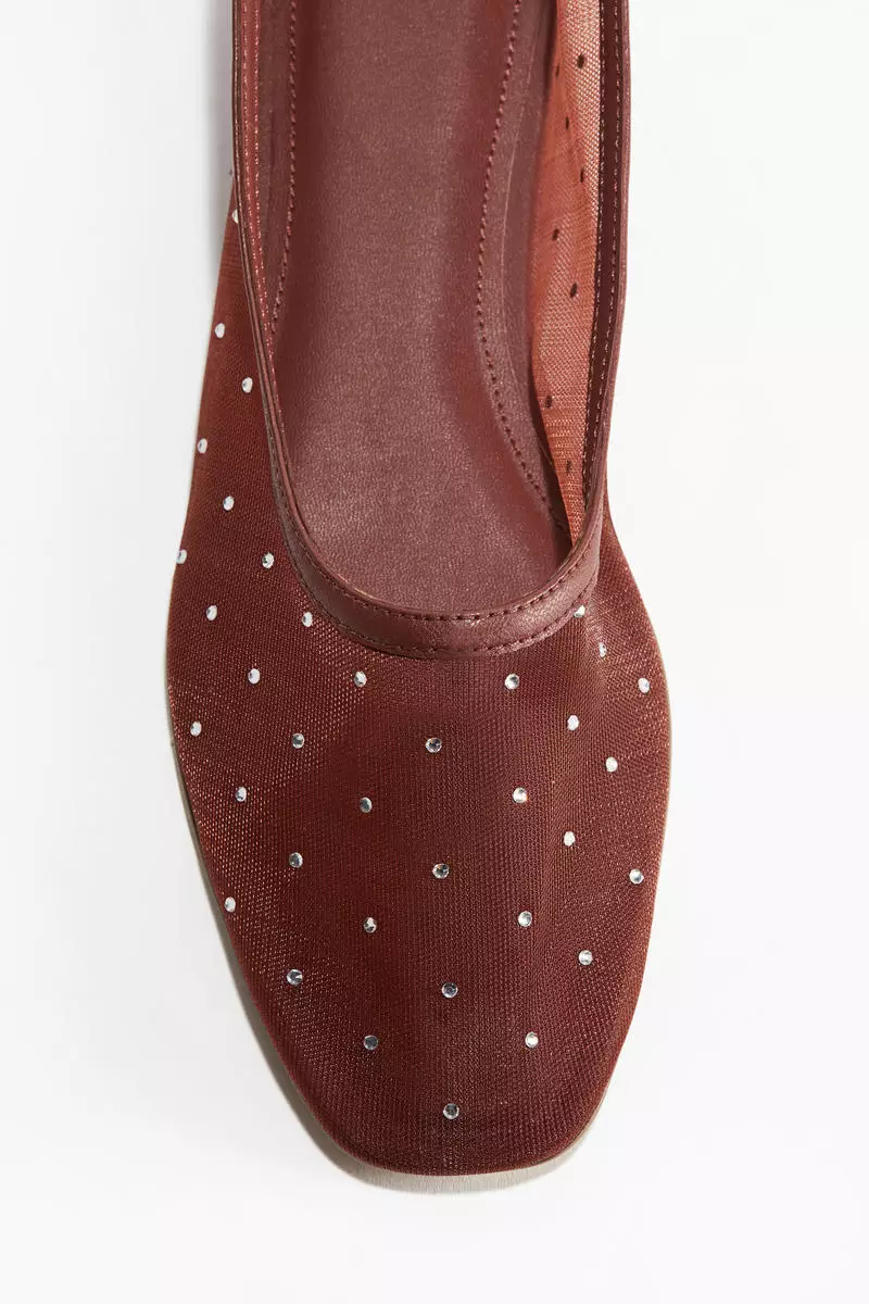 Rhinestone-embellished ballet flats