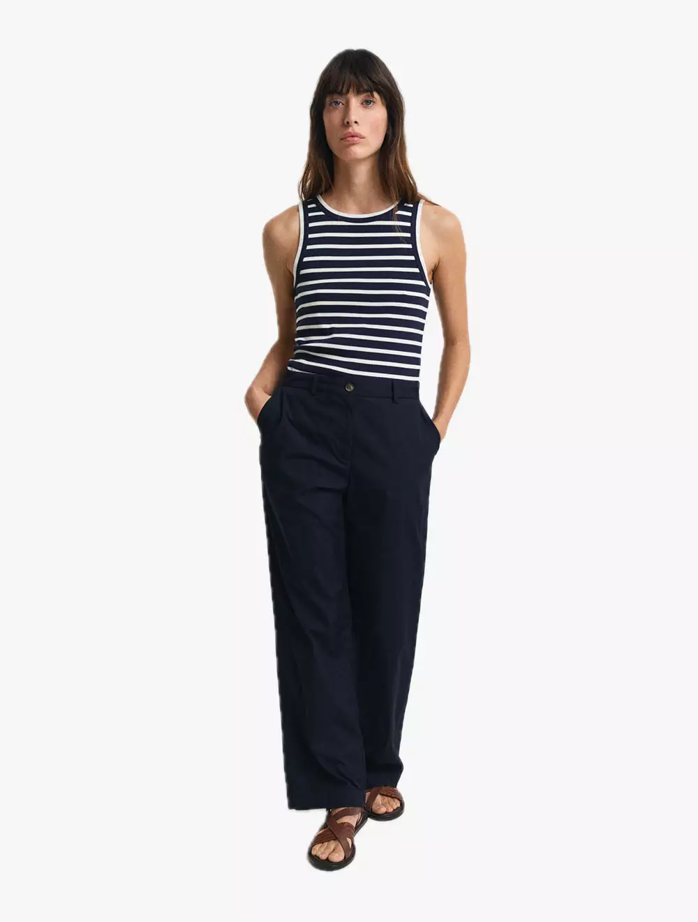 GANT - Pakaian Wanita - Striped Tank Top - Evening Blue
