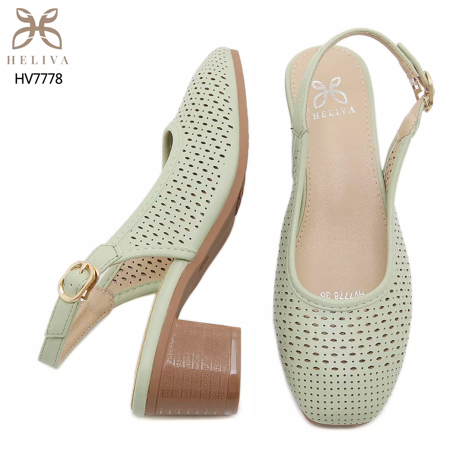 HELIVA REVINA – Laser Cut Slingback Heels HV7778