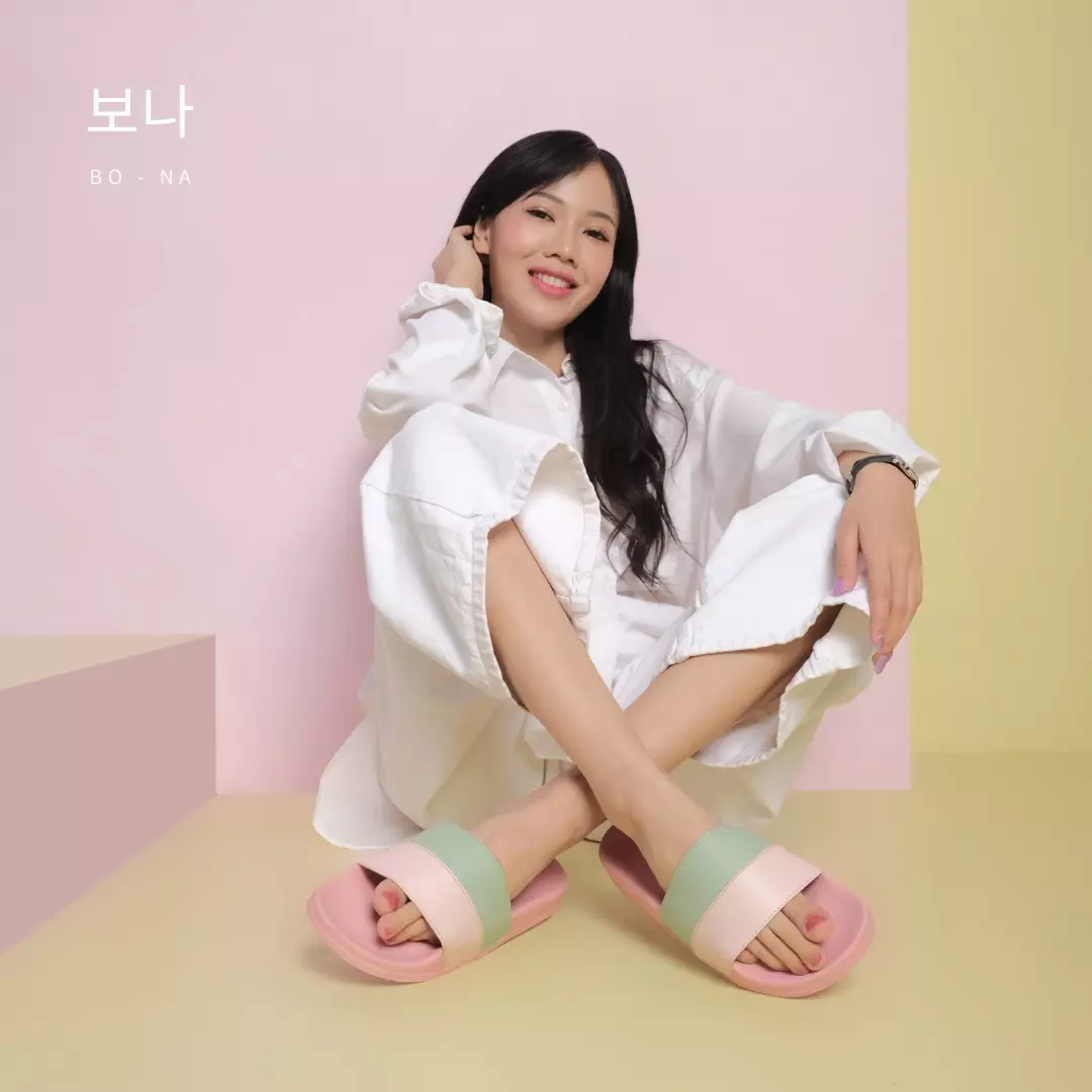 Sandal Wanita Cogen Bona Series - Pink - Green