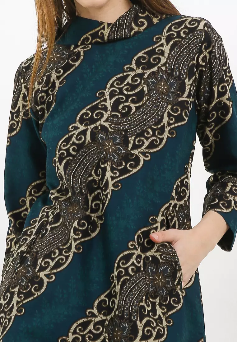BATIK TALENTA EXCLUSIVE batik wanita blous BIRU PRANG 02