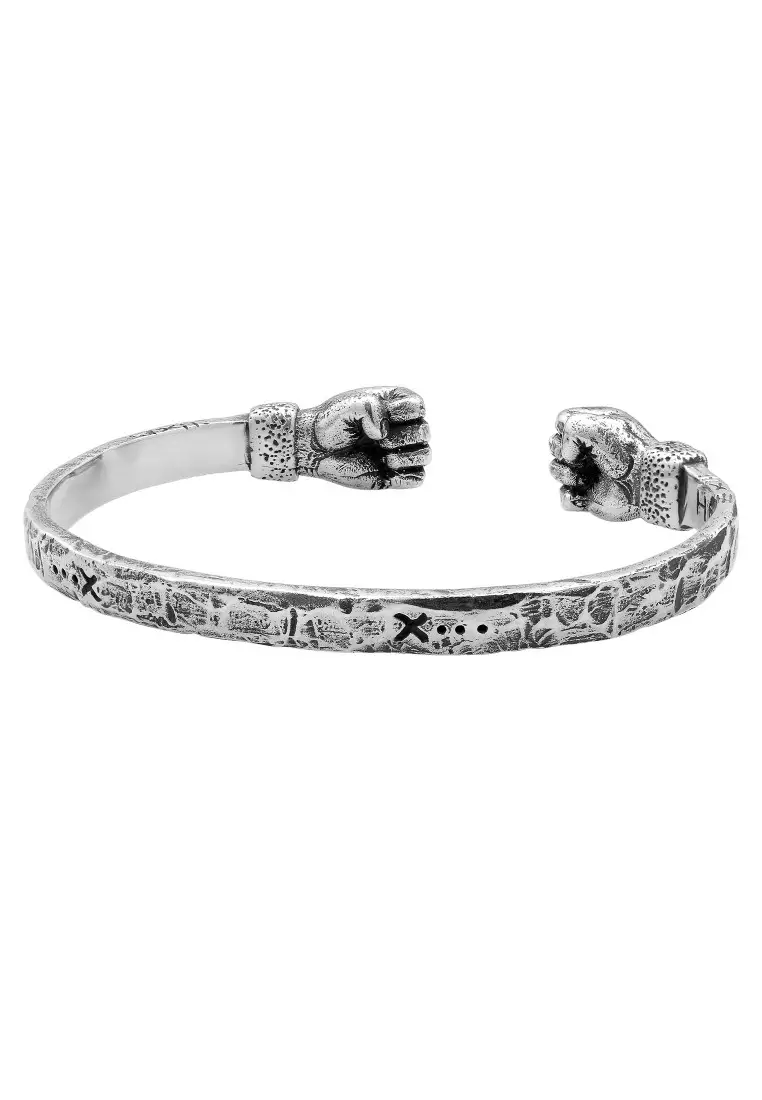EXCLUSIVE Gelang Perhiasan Perak 925 Pria Bangle Live Free