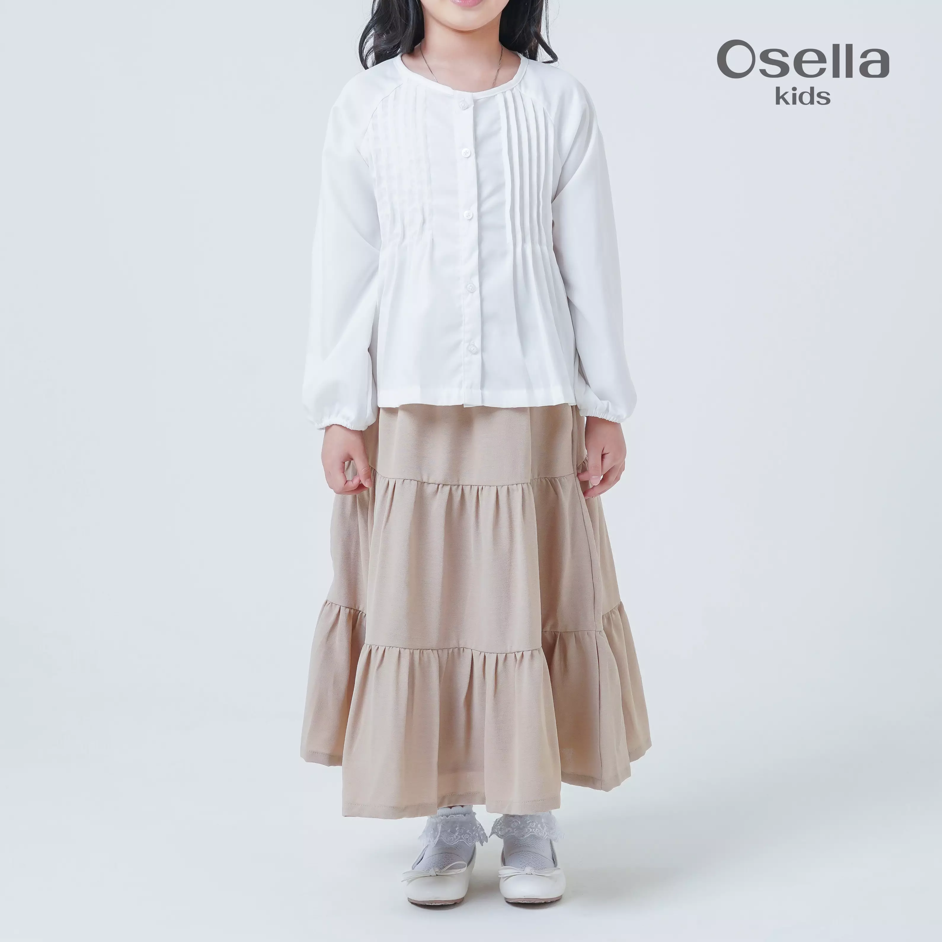 Osella Kids Pearl Pleated Blouse 2337660201 | Atasan Blouse Anak Perempuan