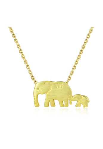 SUNRAIS gold High quality Silver S925 golden elephant necklace ADF25AC7EDE330GS_1