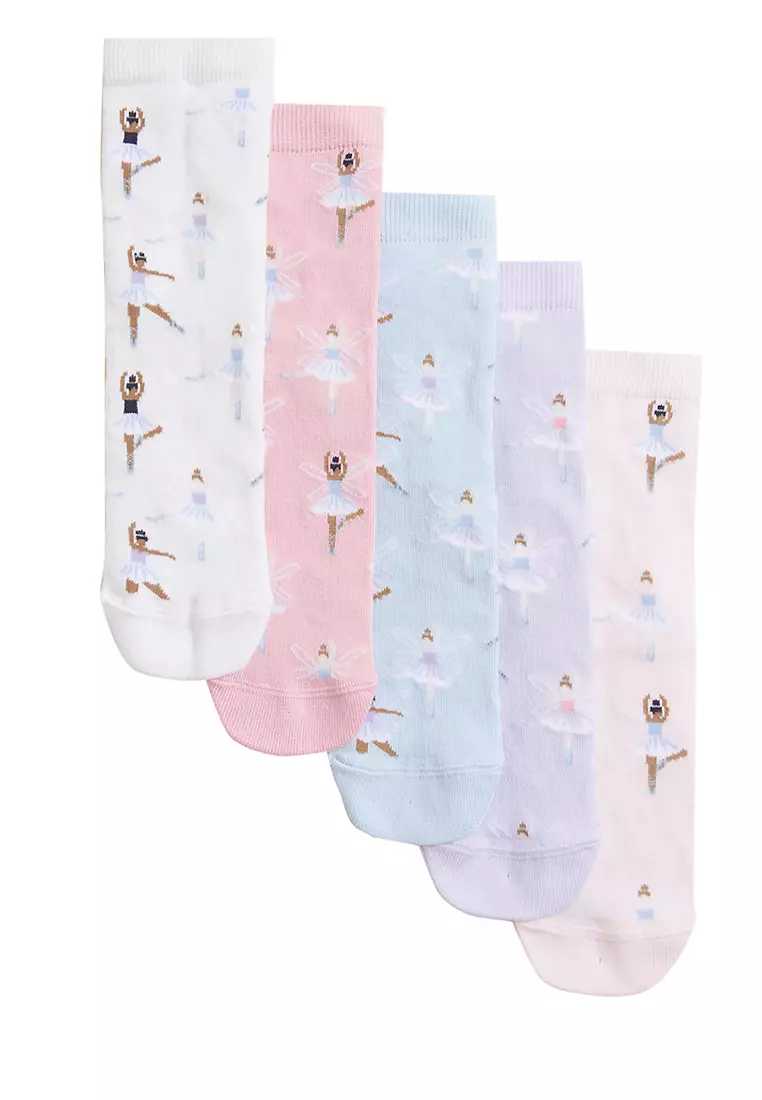 5pk Cotton Rich Ballerina Socks