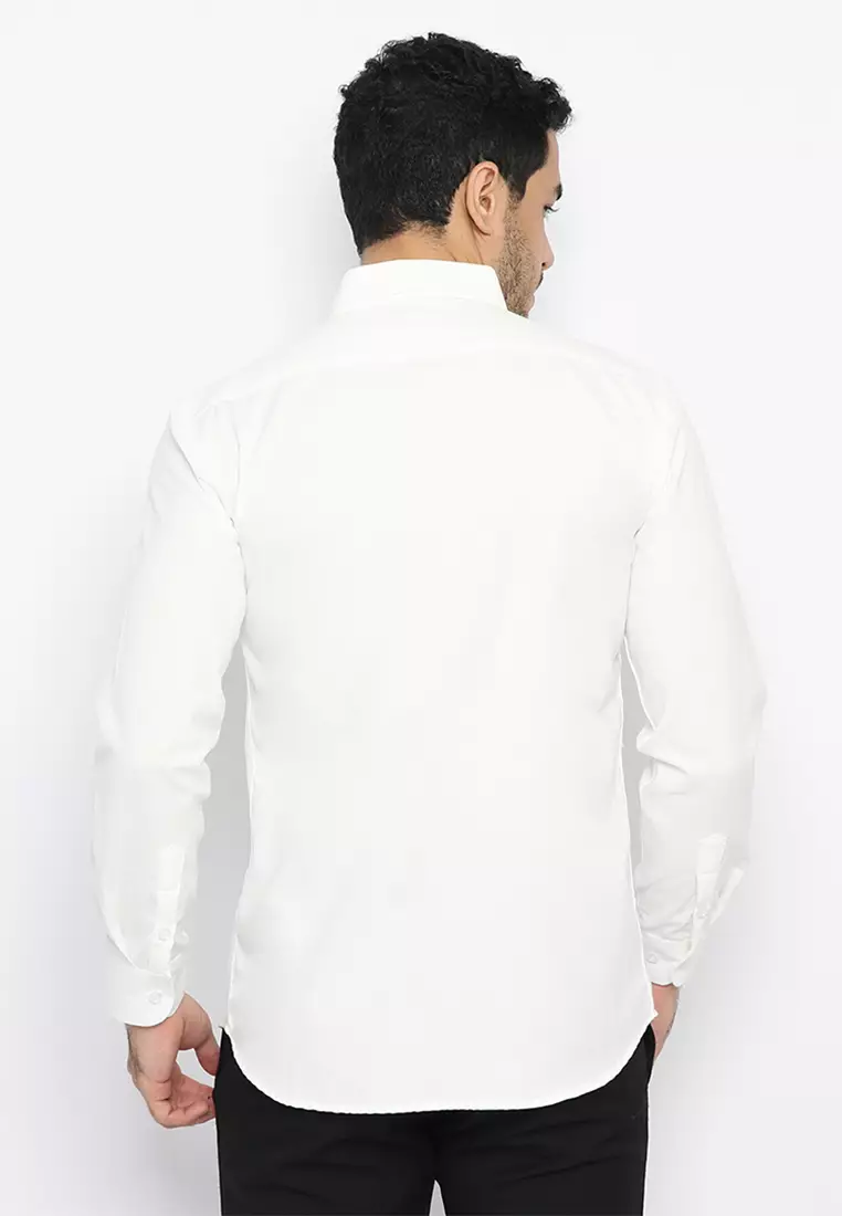 Kemeja Pria Oxford Lengan Panjang - White
