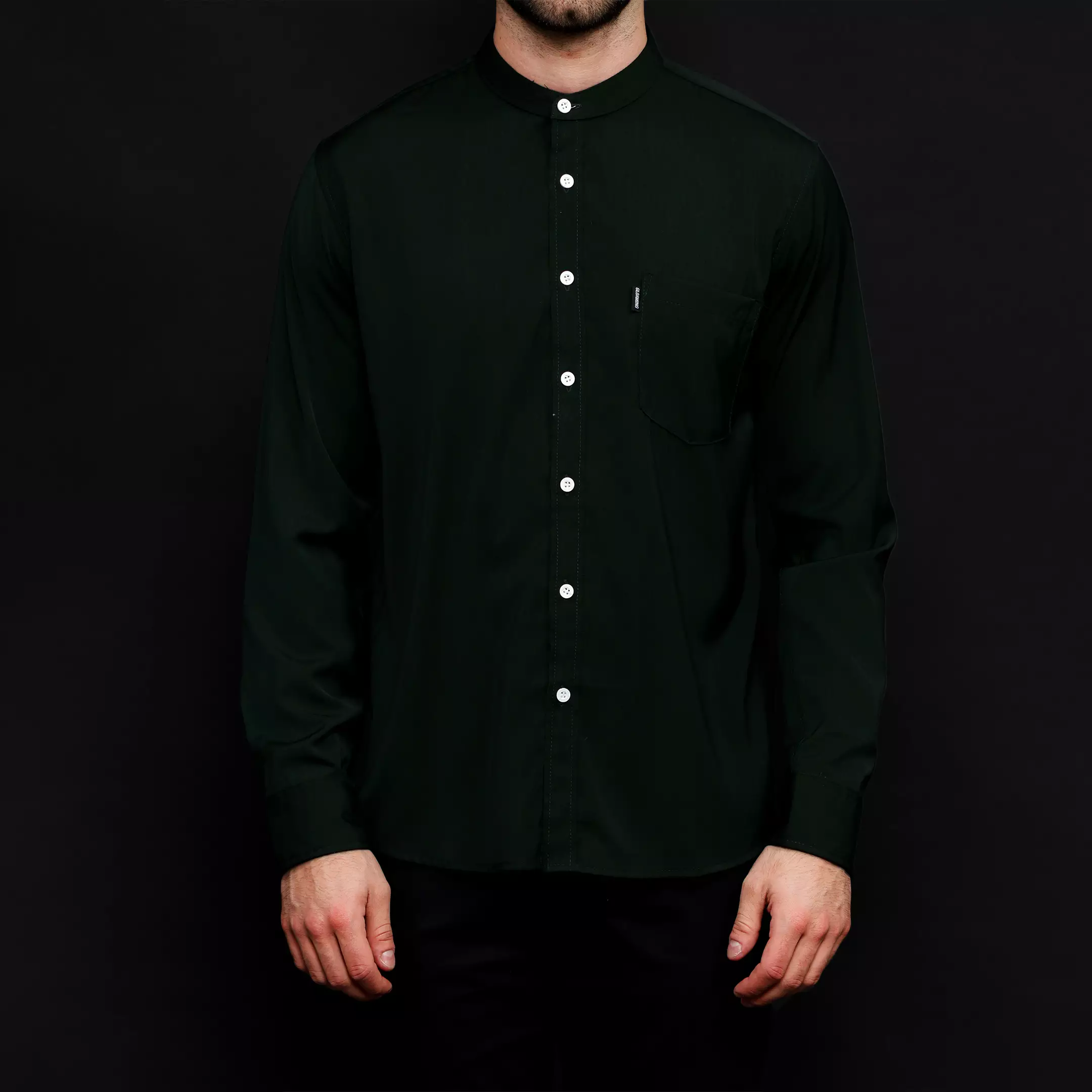 Rayon Shanghai Kemeja Panjang Polos Green