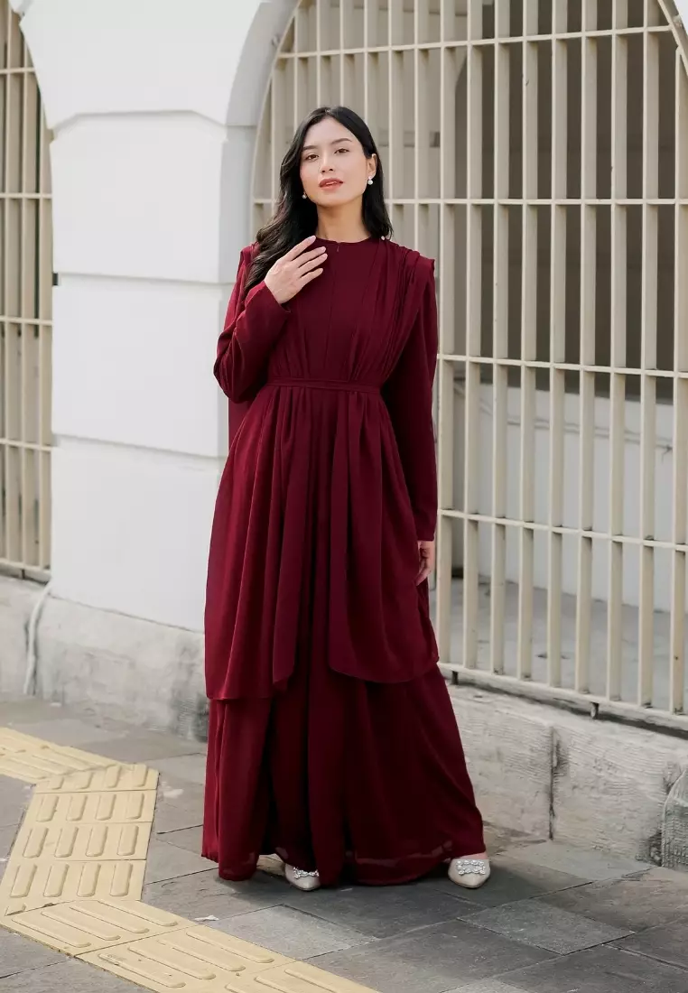 Anastasia Dress - Maroon