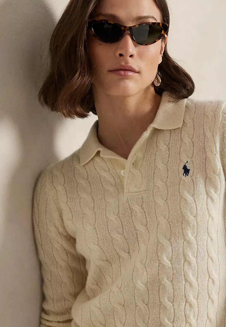 Buy Polo Ralph Lauren Cable-Knit Wool-Cashmere Polo Sweater 2026