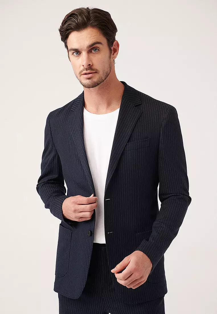 Double Slit Striped Jacket