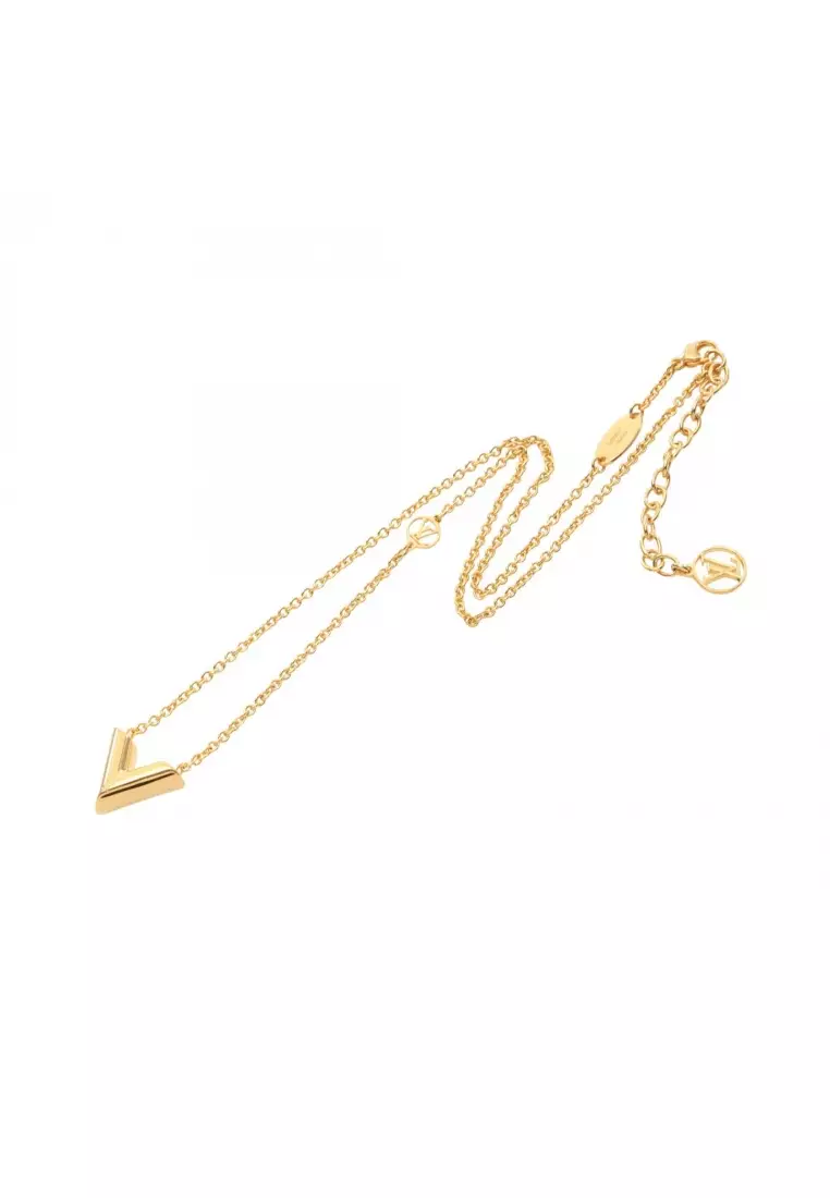 Buy Louis Vuitton Pre-Loved Louis Vuitton essential V necklace GP gold ...