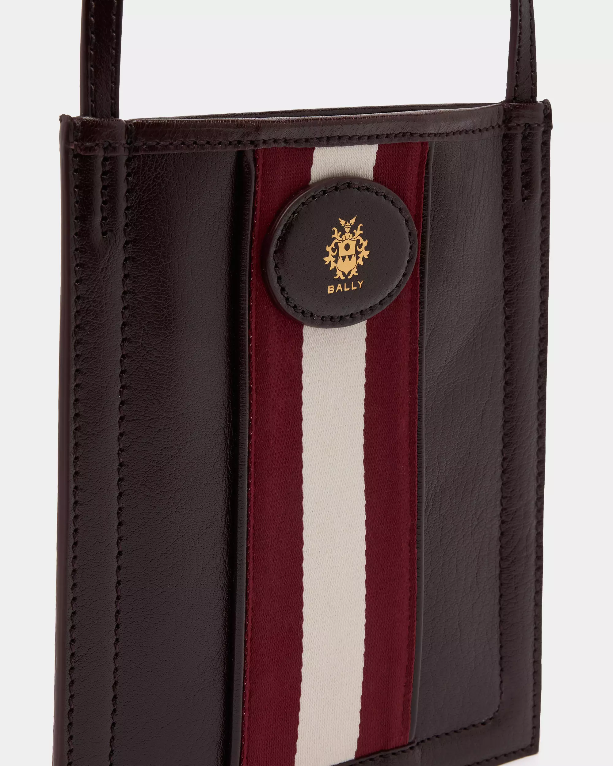 Bally Beckett Mini Crossbody Bag in Leather - Deep Burgundy