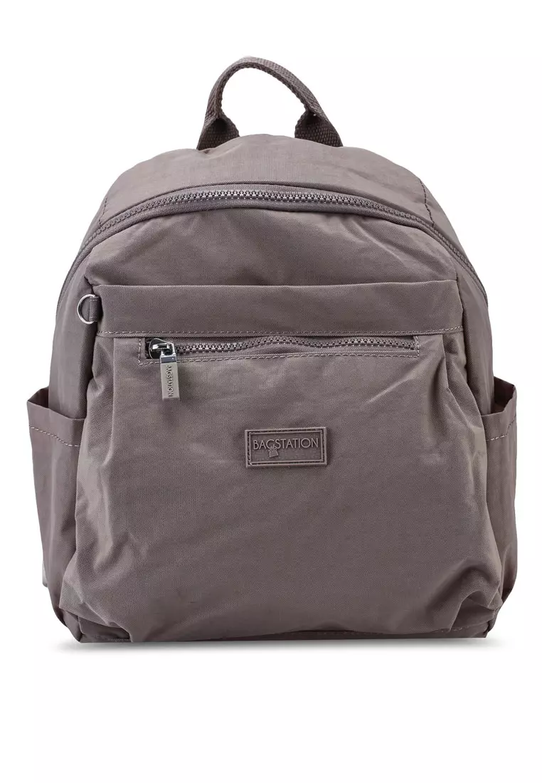 Crinkled Nylon Small Backpack