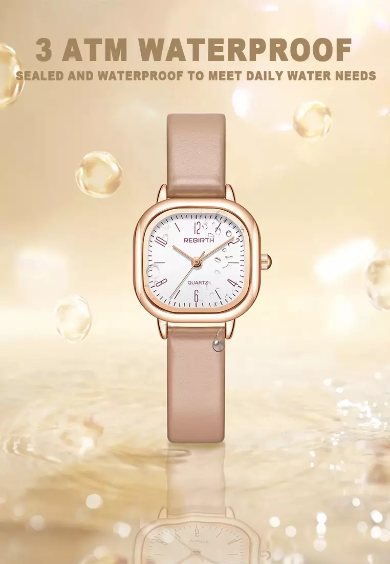 Jam Tangan Wanita Gaya Retro Korea untuk Bisnis Anti Air Jam Tangan Cewek Khaki