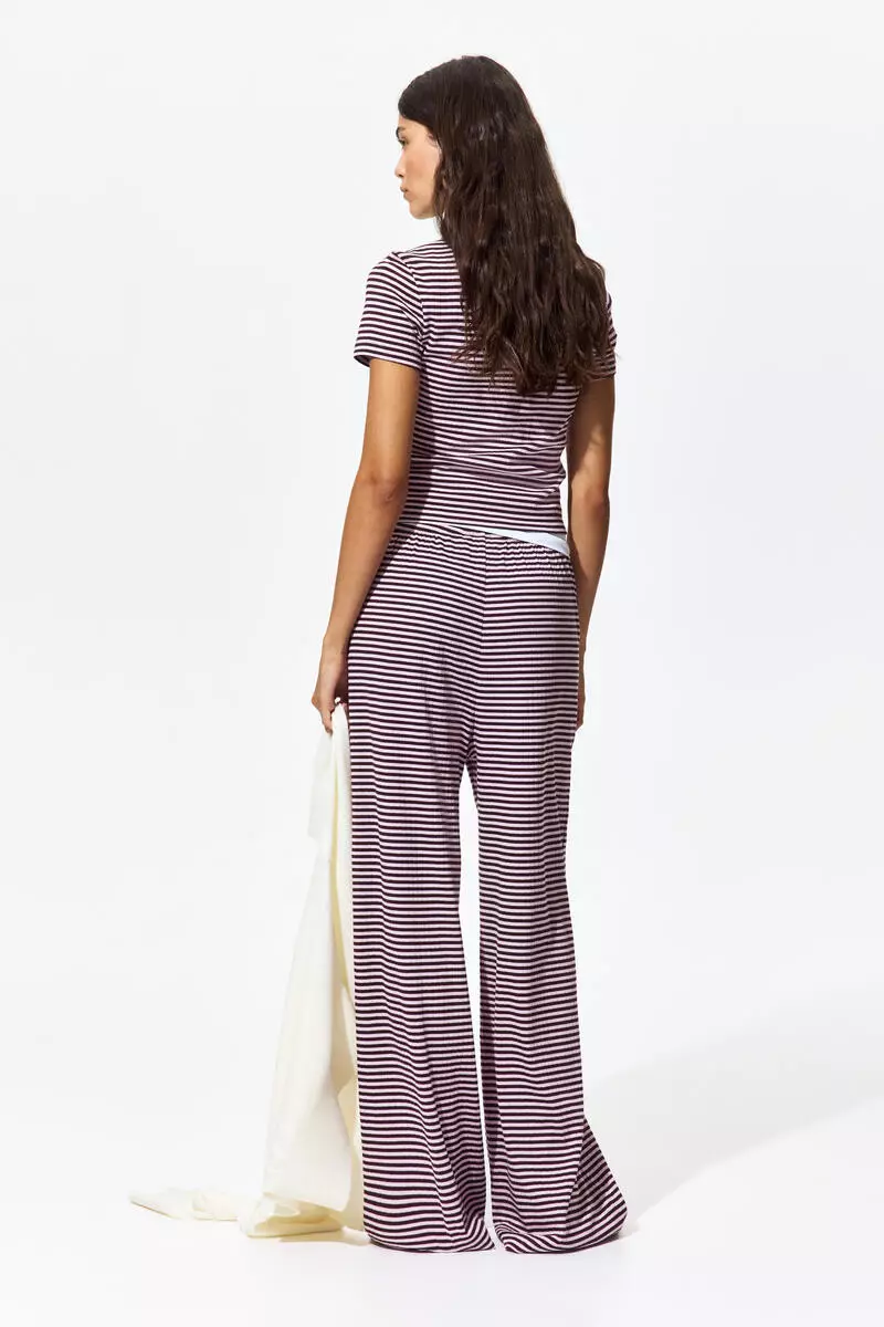 Ribbed drawstring trousers