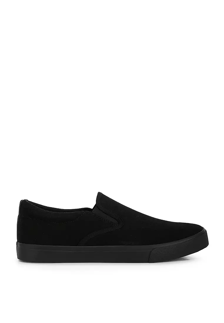 Buy London Rag Black Faux Suede Slip On Sneakers Online | ZALORA Malaysia