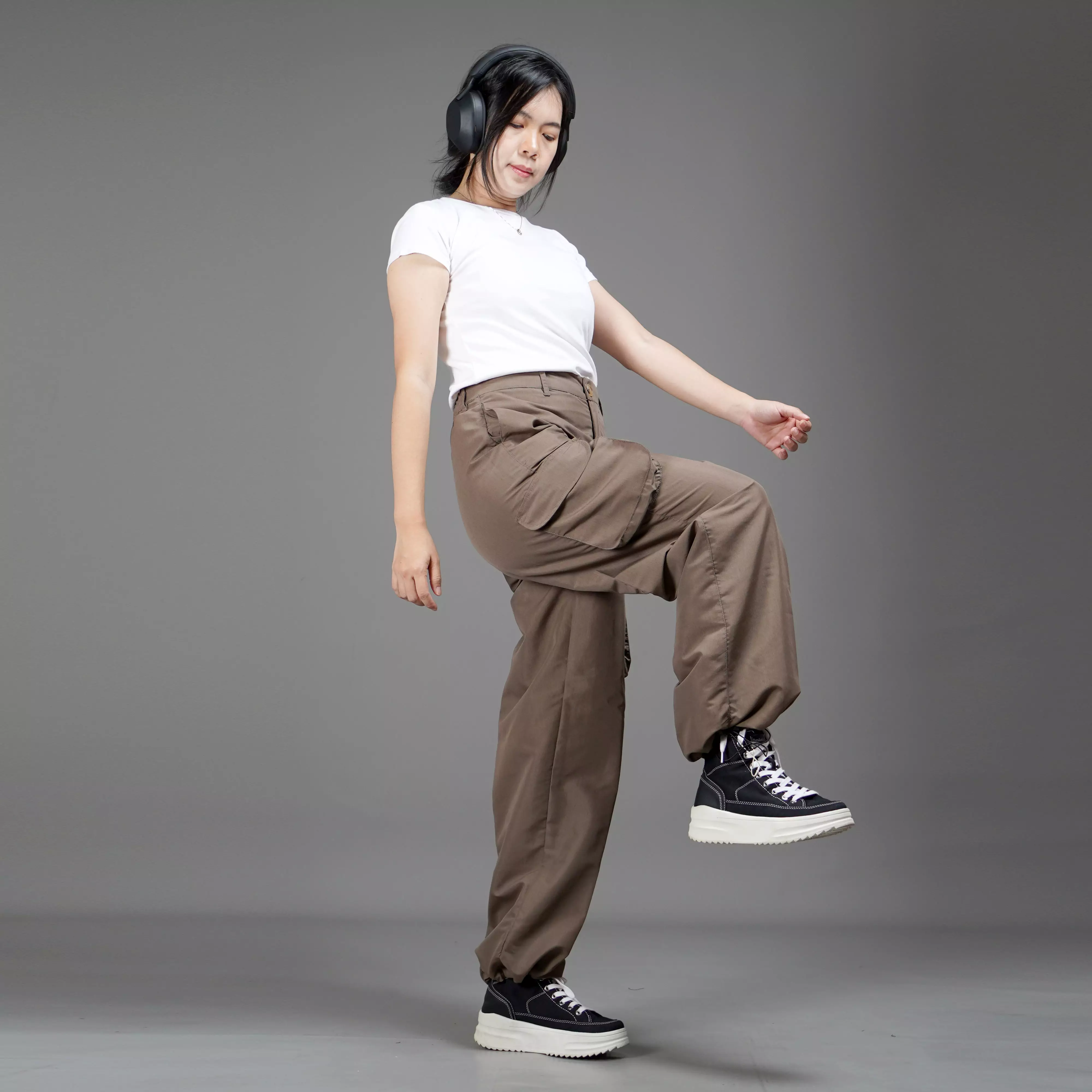 REGINA Celana Cargo Wanita Panjang Cargo Pants Wanita - BROWN
