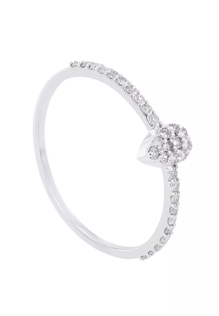 HABIB Round Diamond Ring in 375/9K White Gold 265331222