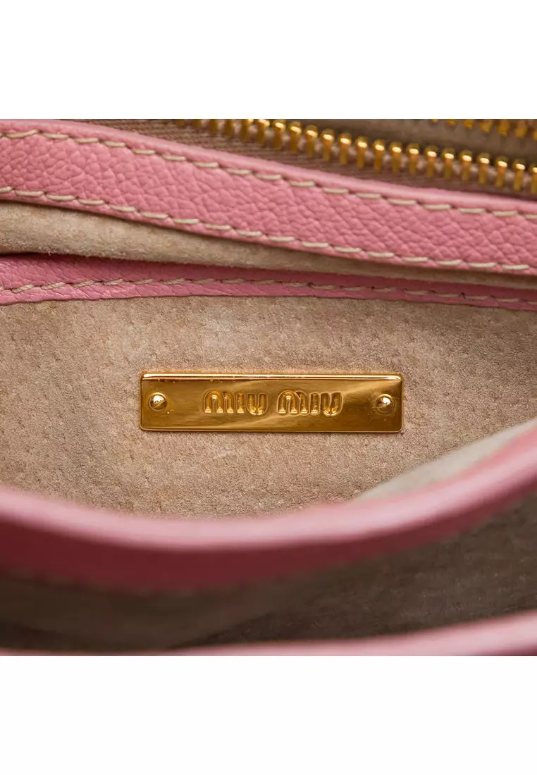 Pre-Loved Miu Miu Goatskin Madras Crossbody