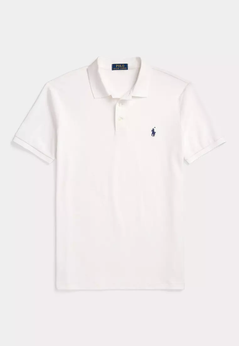 Custom Slim Fit Stretch Mesh Short Sleeve Polo Shirt
