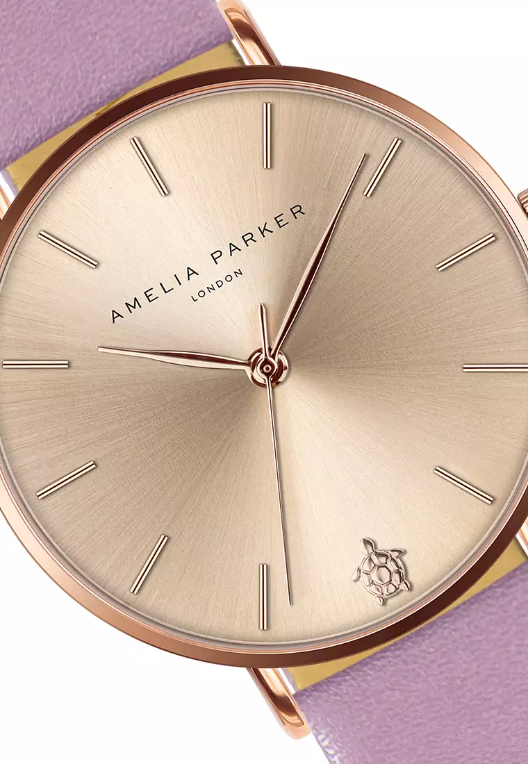 Amelia Parker  Sky Pink Leather women watch