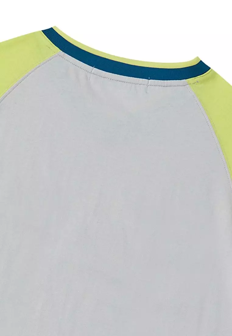 PDC Logo Raglan V Neck Long Sleeve Gray
