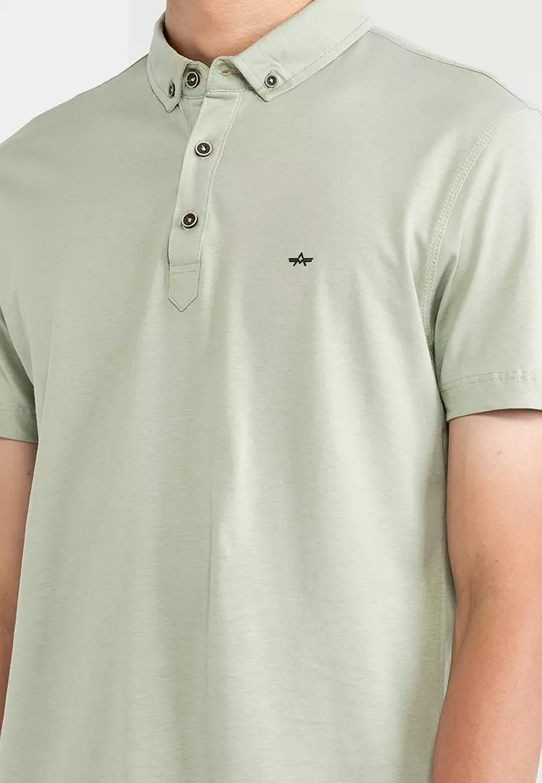 Button Down Collared Embroidery Polo Shirt