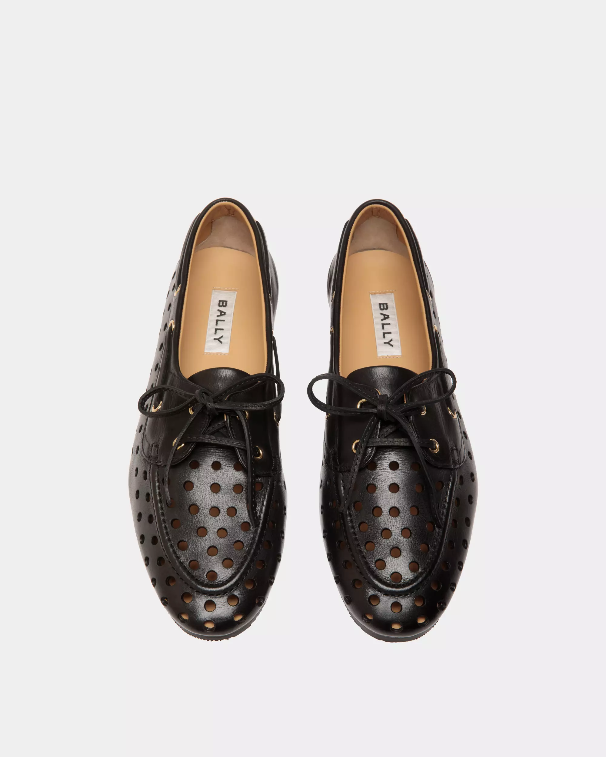 Plume Moccasin in Leather - Black