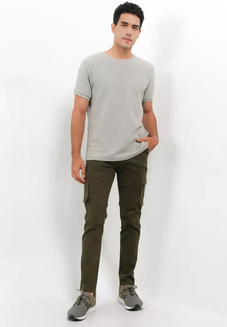 BULFARO Celana Cargo Pants Cotton Twill Stretch - Army Green