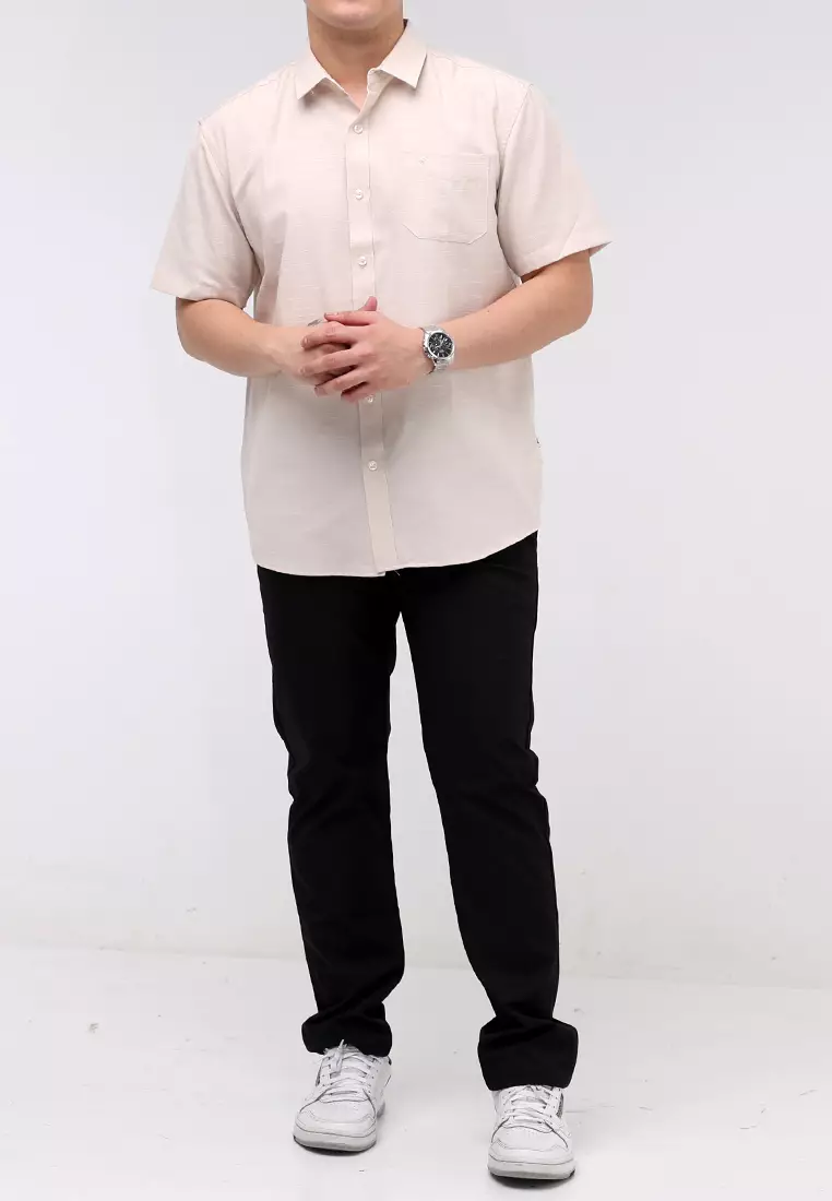 Woven Slub Cotton Short Sleeves