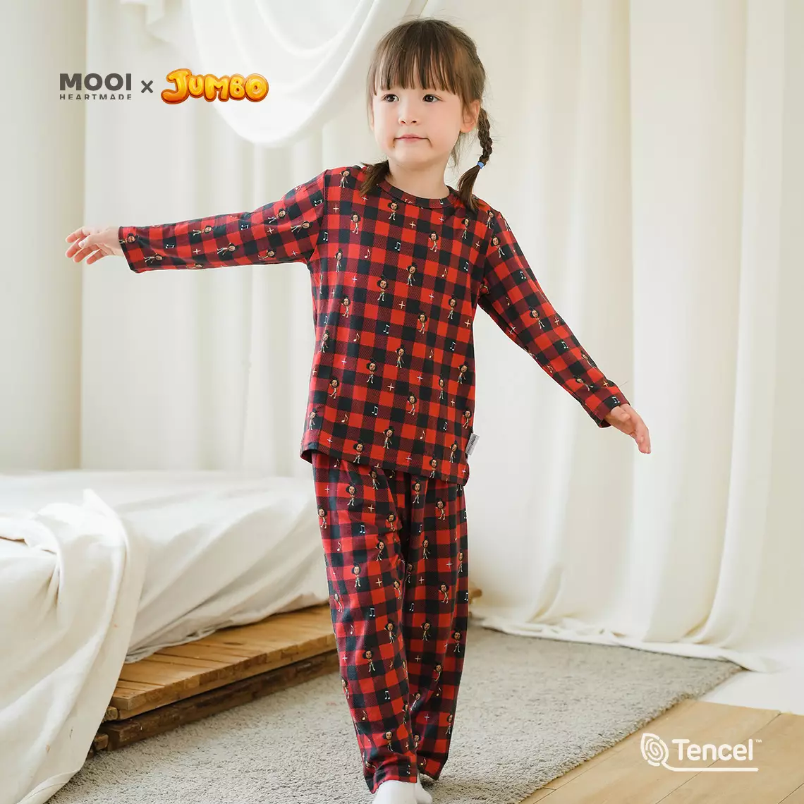 Mooi x Jumbo Setelan Anak Unisex Tencel Long Pajamas Kids - Nurman