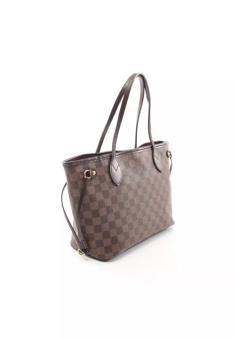 Buy Louis Vuitton Pre-loved LOUIS VUITTON Neverfull PM Damier ebene Handbag  tote bag PVC leather Brown With optional pouch 2023 Online