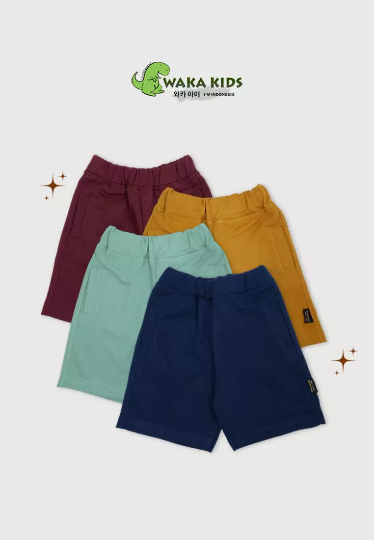 Wakakids Celana Pendek Anak Unisex Polos Basic Short Pants 4368 Vench Mustard