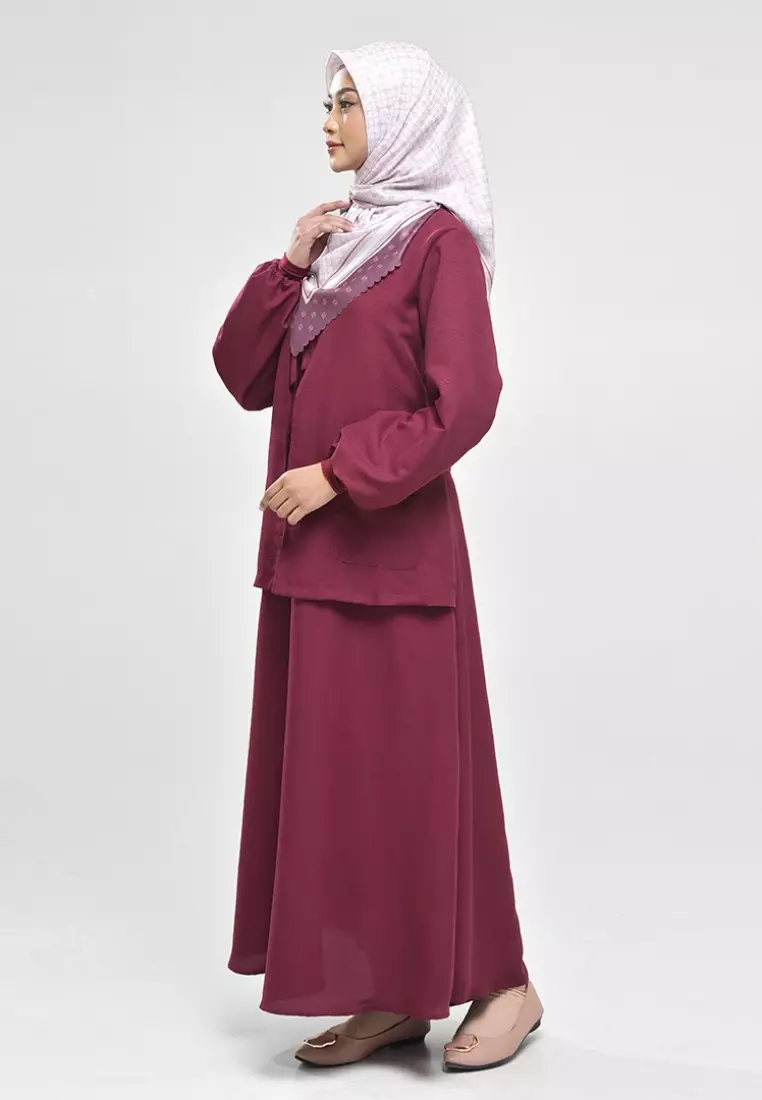 Rabbani - Gamis Muslim Dresslim Maganta - Merah Maroon