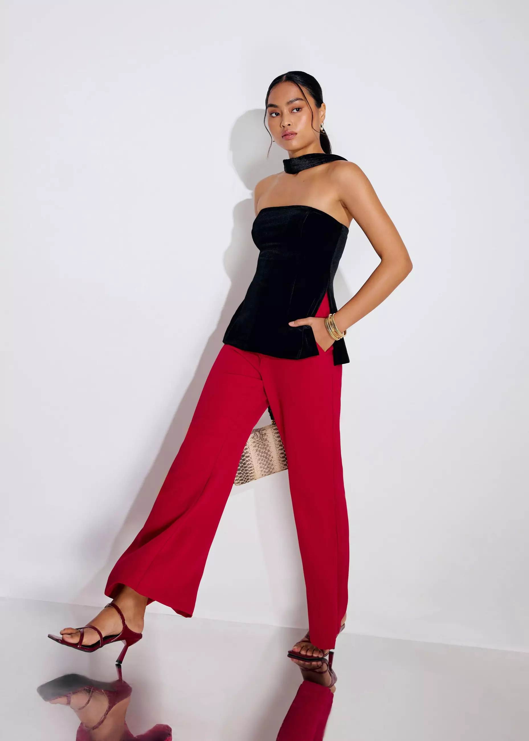 Celana Panjang Wanita - Leggy™ Pvara Crepe Kick Flare Pants