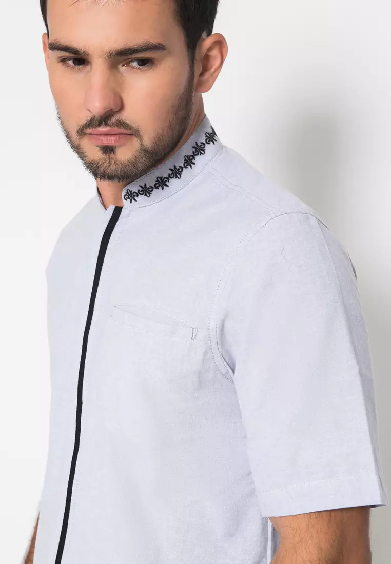 LGS - Baju Koko - Bordir Kerah - Ungu - Slim Fit - JSH.385.B1034KF.330.C