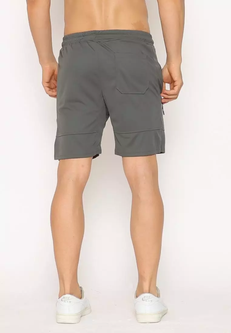 FITWEAR - ETHAN 1 BACK POCKET SHORT PANTS - LAVA GREY