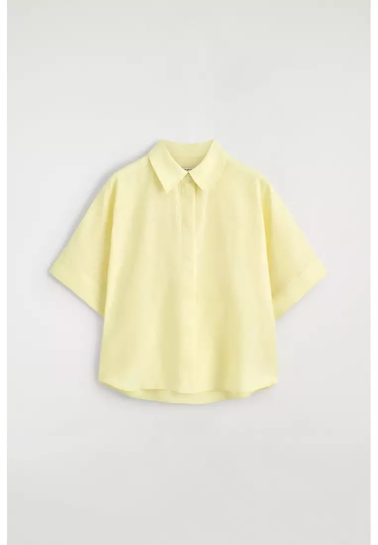 OVERSIZED SHORT-SLEEVED LINEN SHIRT
