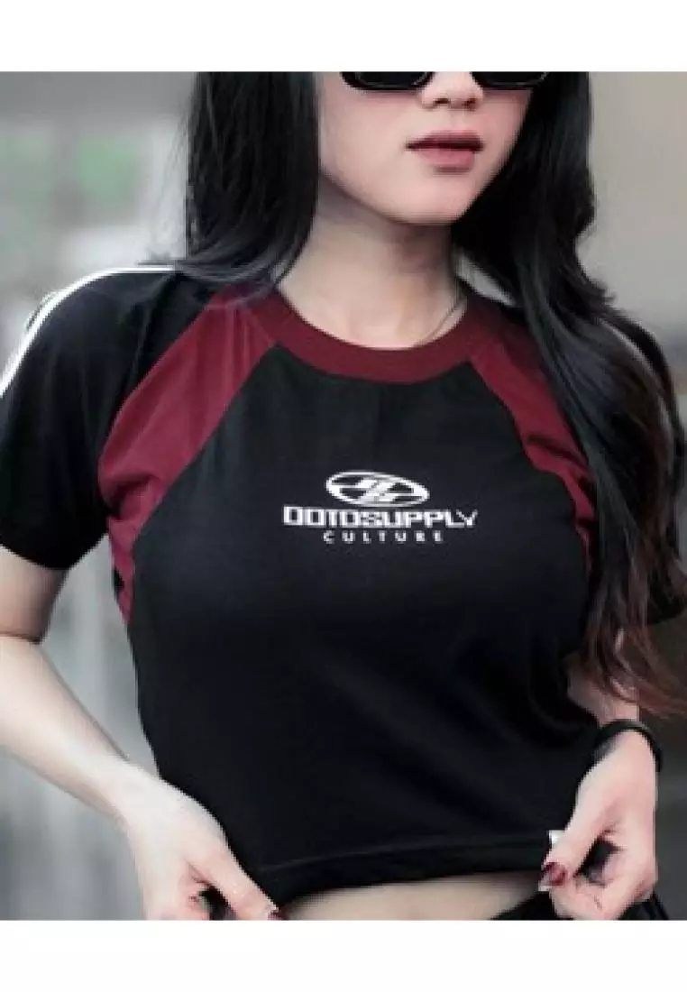 OOTDSUPPLY Croptee Fit Strings V.5 Reboot Black l Tshirt Crop l Kaos Croptee | CSFV5002