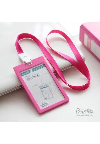 Jual Bantex Bantex Id Card Holder Lanyard Name Tag Portrait Pink 8865 19 Original Zalora Indonesia