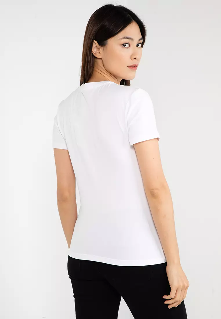 calvin klein plain white t shirt women's