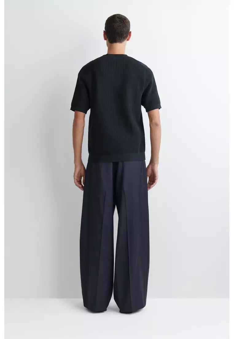 WAFFLE-KNIT COTTON T-SHIRT