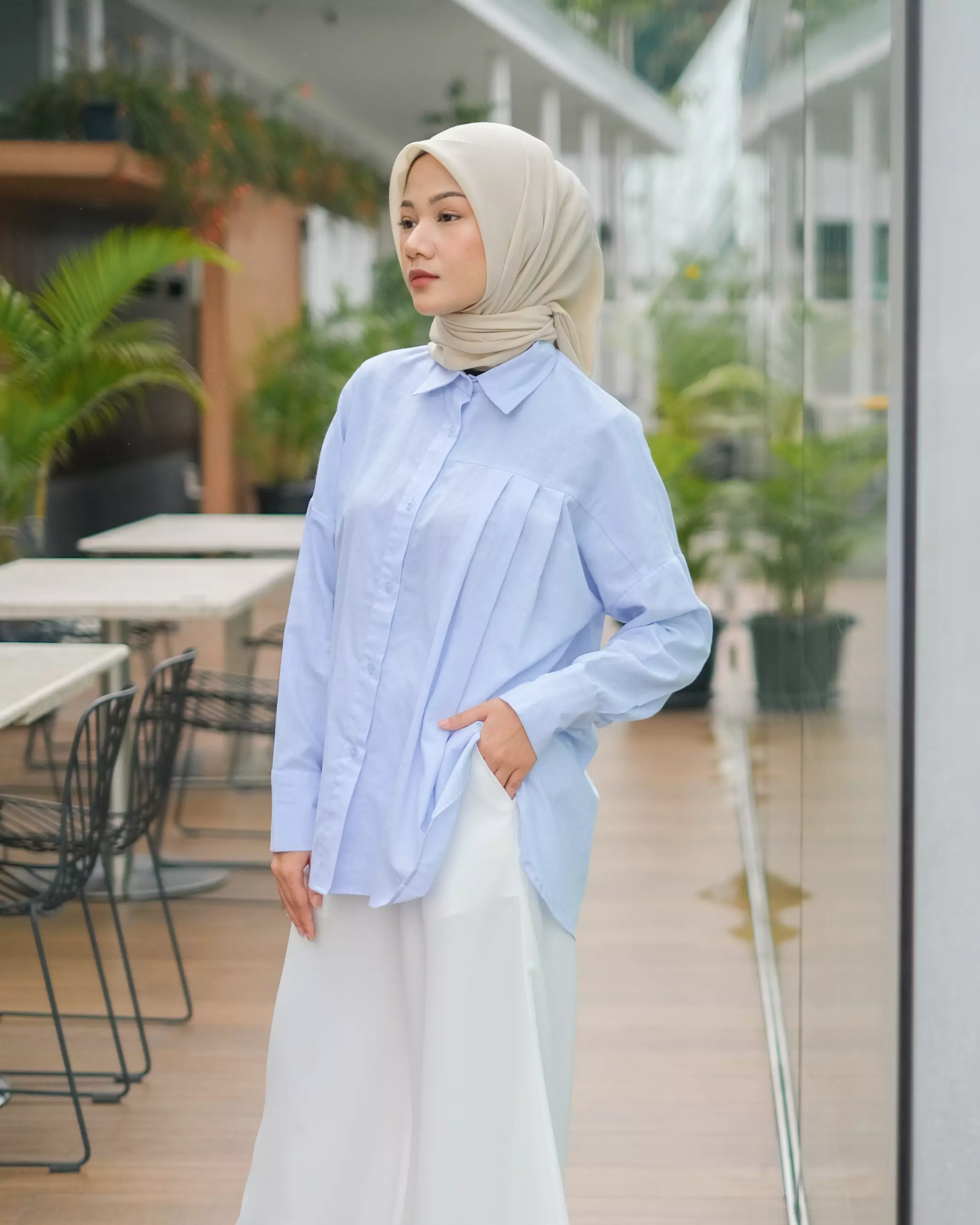 Light blue clearance blouse outfit