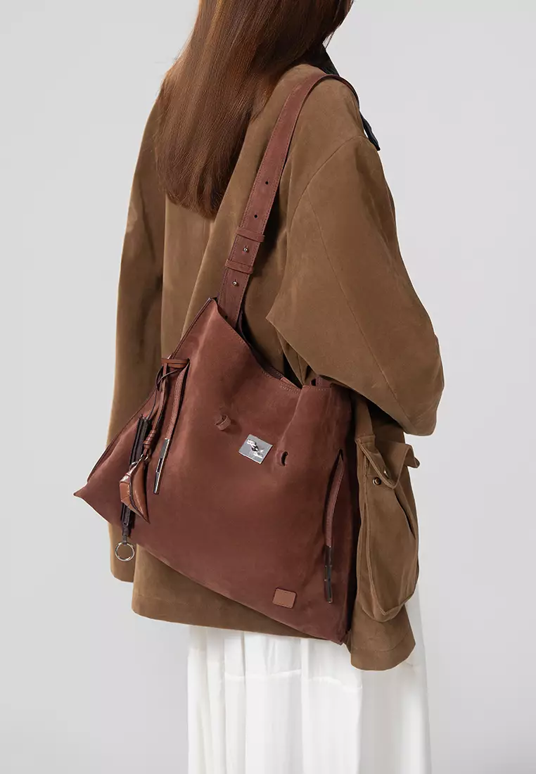 SAOI Belt Tote II - Suede Coconut