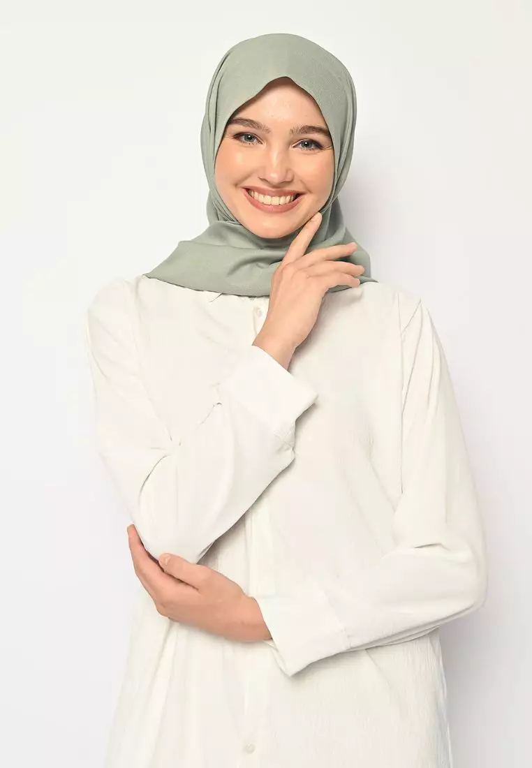 Pasmina Oval Azzura Instan Lasercut Matcha